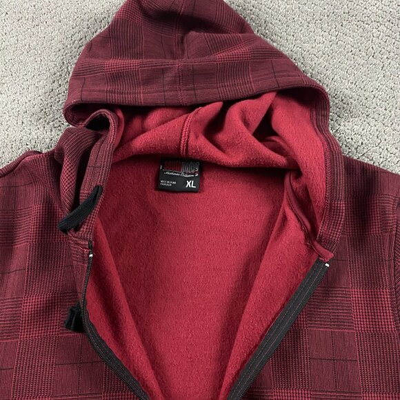 Vintage Southpole Hoodie Men's Medium Red Full Zip Y2K Hooded Sweatshirt - Picture 8 of 13